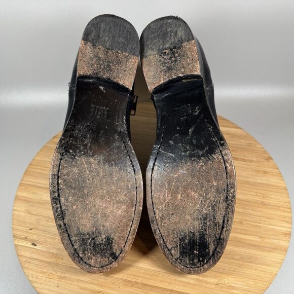 Frye Carly Zip Chelsea Black Leather‎ Ankle Pull On Boots Size 7.5 - Picture 6 of 8